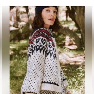 THE GREAT heart fair isle alpaca sweater